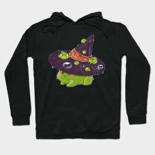 Frog witch with frog friends on a pointy hat Hoodie